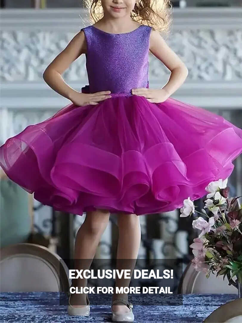 Luxury Purple Fluffy Princess Baby Girl Dress for Birthdays ...