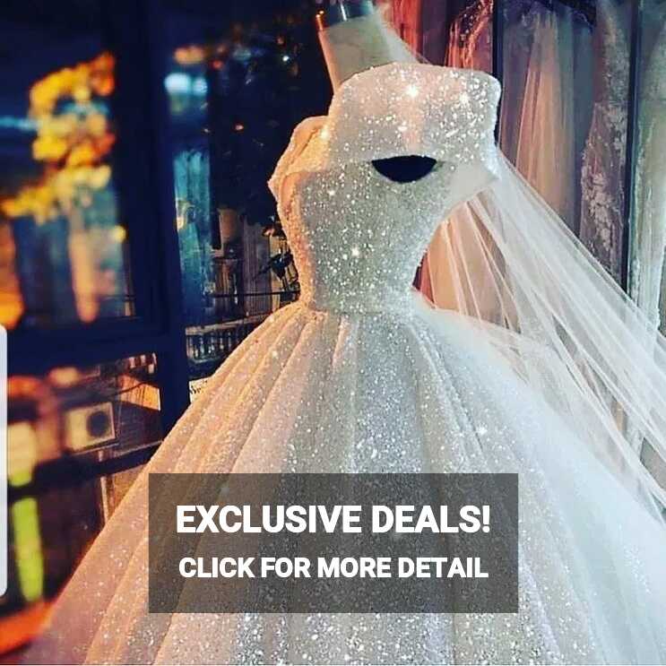 Luxury Sequined Glitter Ball Gown Wedding Dresses For Bride Sexy ...