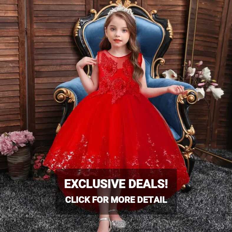 Luxury Shiny Princess Ball Gown for Girls Rose Pattern Flower Girl ...