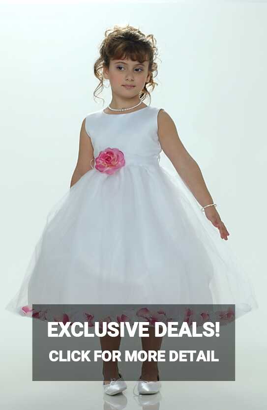 MB_152-HP - Flower Girl Petal Dress- White or Ivory Sleeveless ...