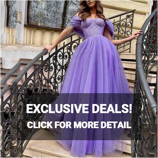 MBBJM Elegant Purple Shiny Off Shoulder Prom Dresses Long A Line ...