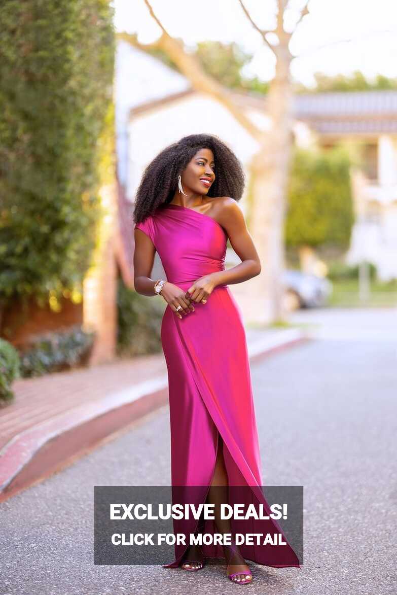 Magenta One Shoulder Maxi Dress