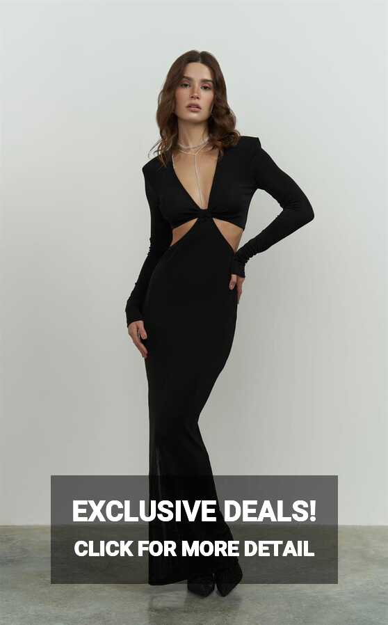 Mai Collection Elvira Long Black Dress