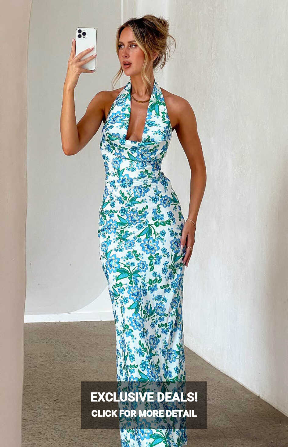 Marcella Blue Floral Formal Maxi Dress – Beginning Boutique US