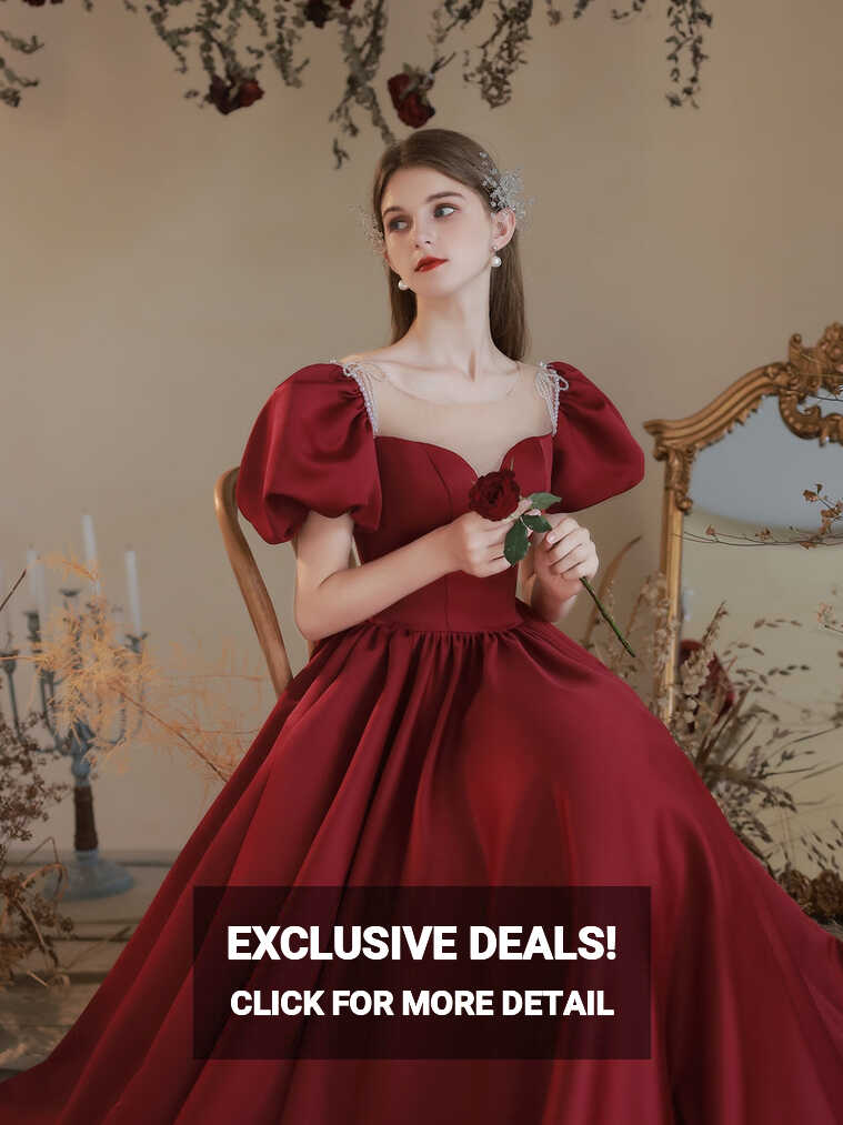 Maroon Cinderella Princess Prom Dress