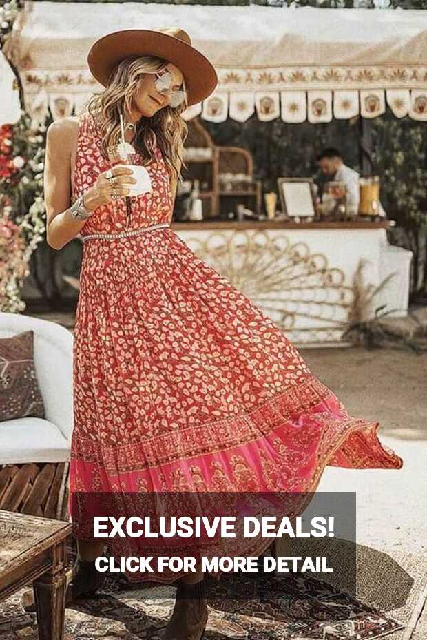 Maxi Boho Red Summer Dress