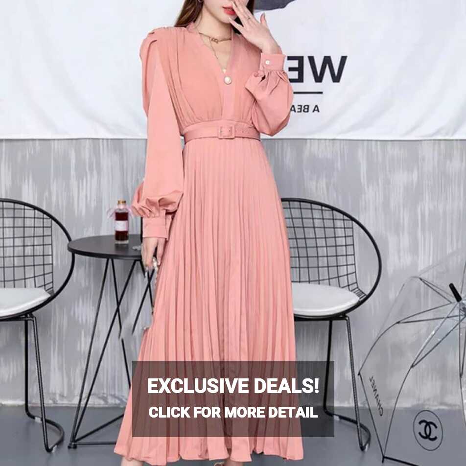 Maxi Long Sleeve Dresses Casual Pleated Summer Dress Manufacturer ...