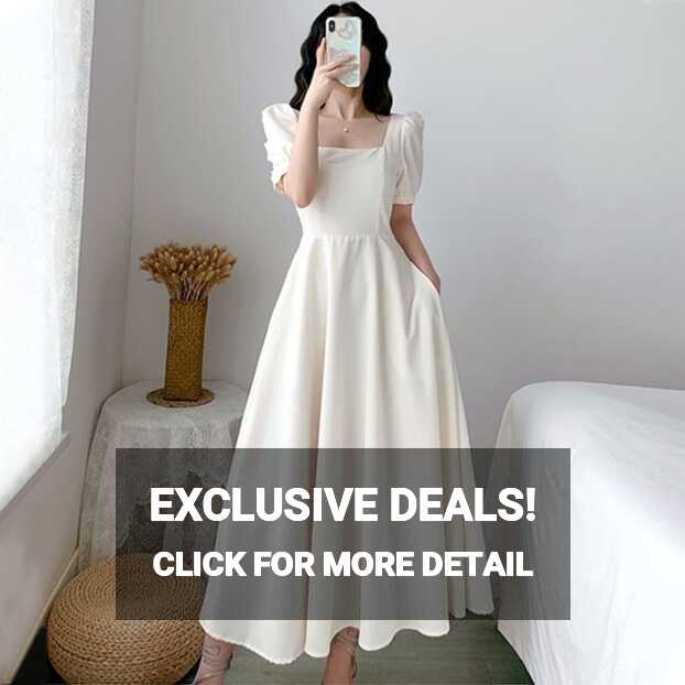 Mei girl clothing] Korean white dress for civil wedding long dress ...