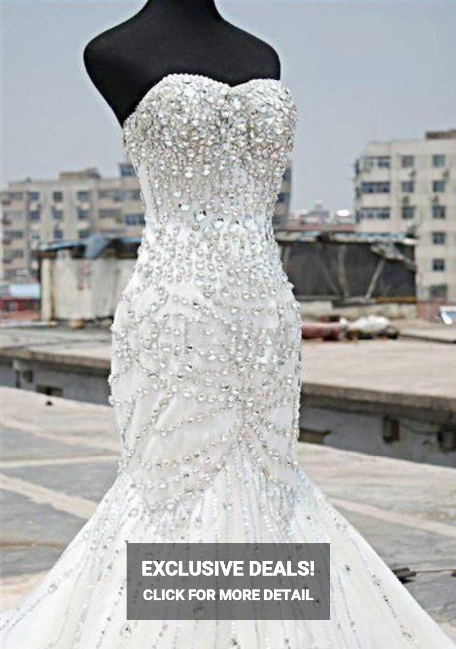 Mermaid Wedding Dress With Sparkling crystals at Bling Brides ...