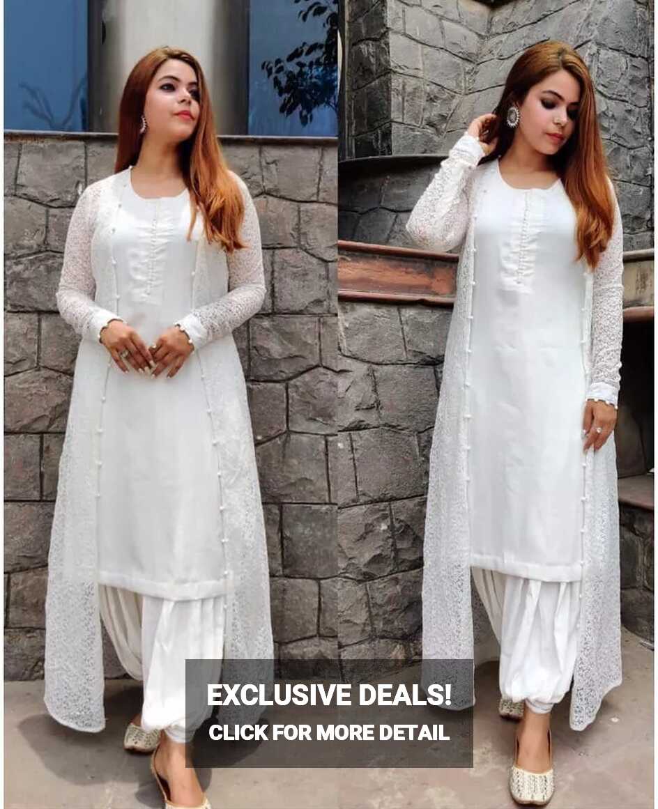 Mesmerising Beautiful Designer Dresses Indian Women Stitched White ...