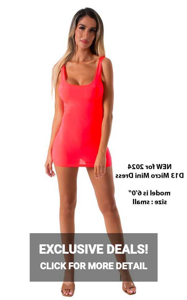 Micro Mini Club Party Dress in ThinSKINZ Neon Coral | Skinzwear.com