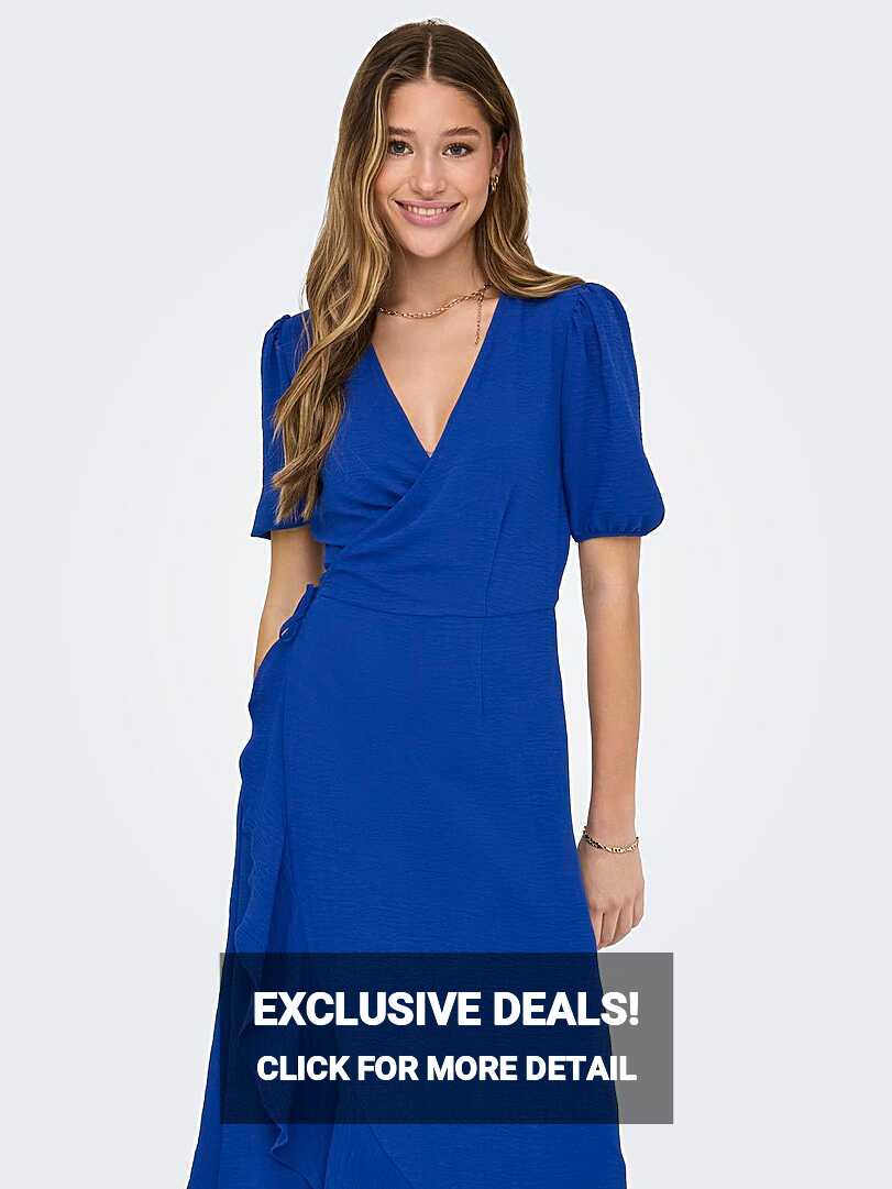 Midi wrap dress | Dark Blue | ONLY®