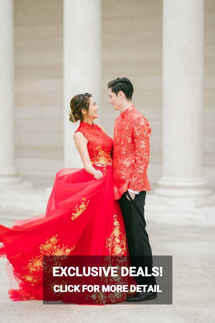 Mindy Bespoke Dress | Modern Red &amp; Gold Chinese Wedding Dress ...