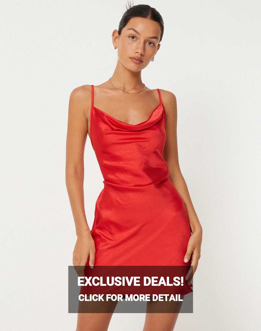 Mini Satin Red Slip Dress | Paiva – motelrocks.com