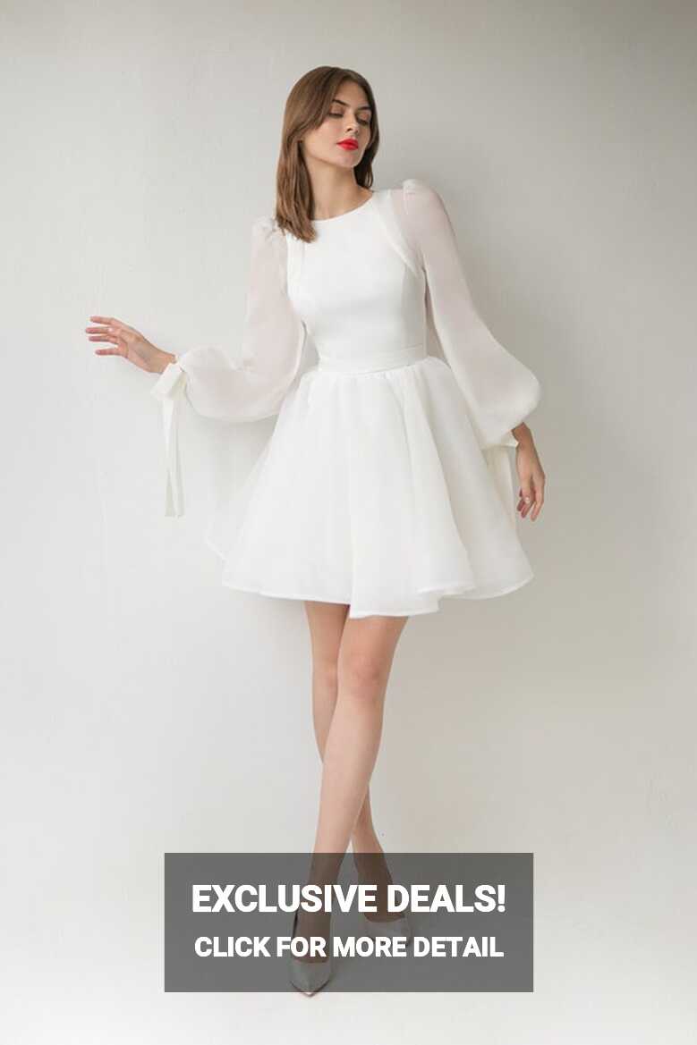 Mini Wedding Dress FILICI. Short White Dress Cocktail Dress Long ...