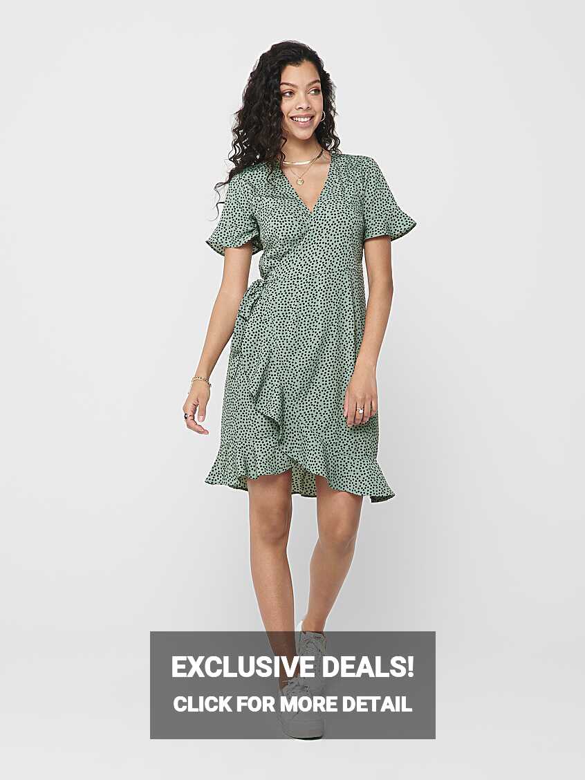 Mini wrap dress | Medium Grey | ONLY®