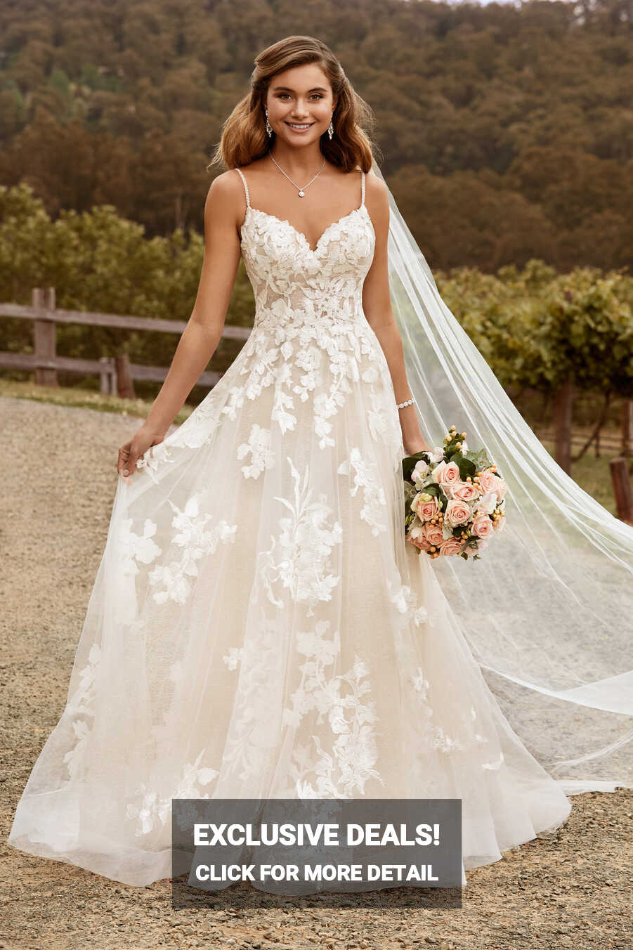 Modern Floral Boho Lace Wedding Dress | Sophia Tolli