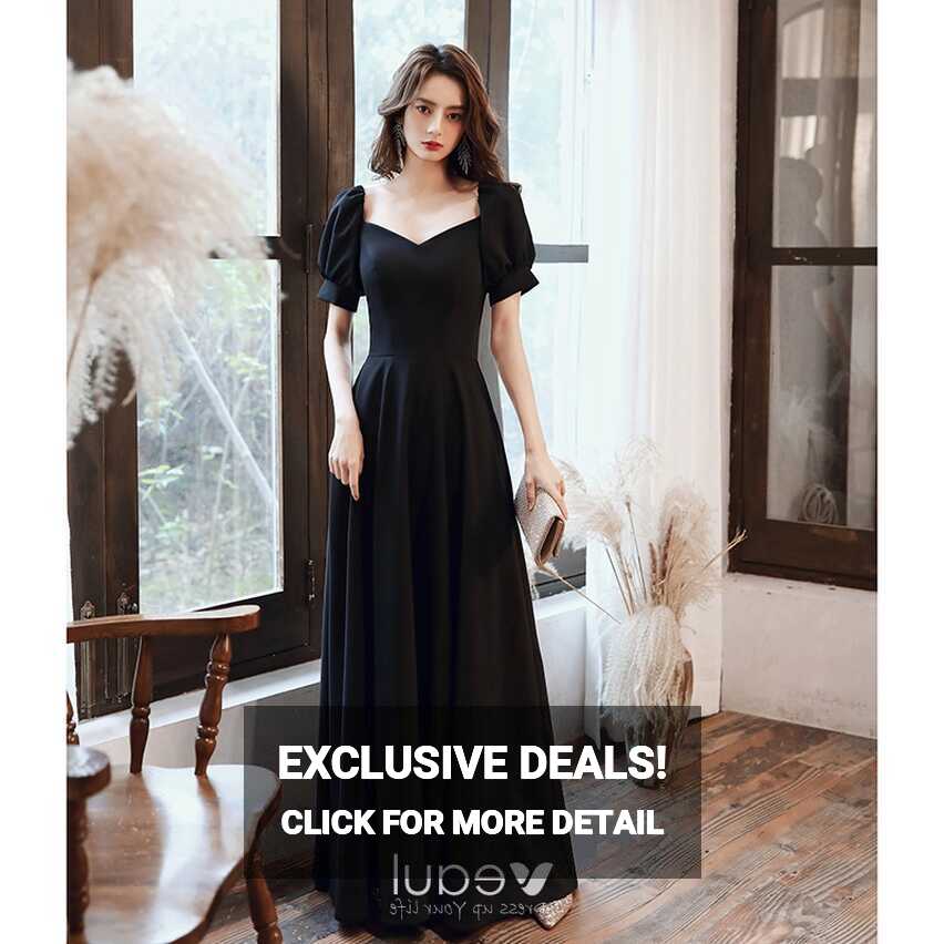 Modest / Simple Black Evening Dresses 2020 A-Line / Princess ...