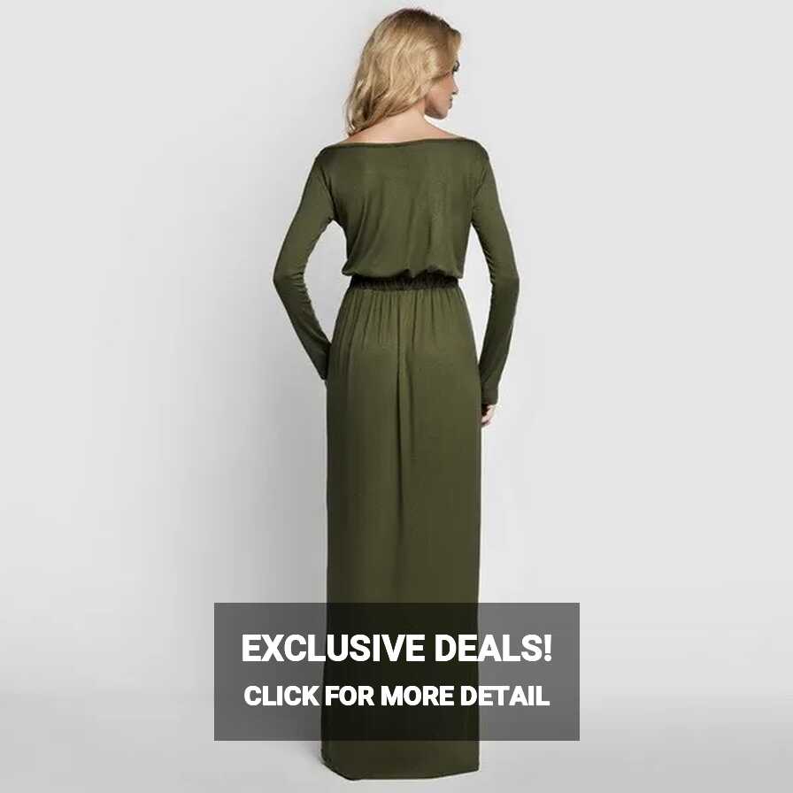 Modest / Simple Casual Maxi Dresses 2019 Pleated Square Neckline ...