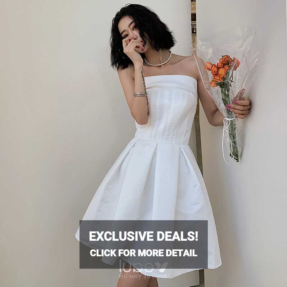 Modest / Simple White Homecoming Graduation Dresses 2020 A-Line ...