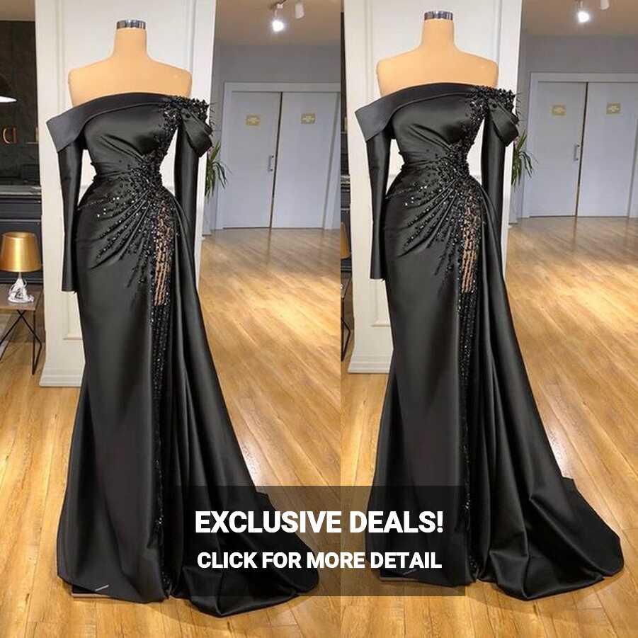 Modest Evening Dresses, Black Evening Dress, Vestido De Fiesta ...