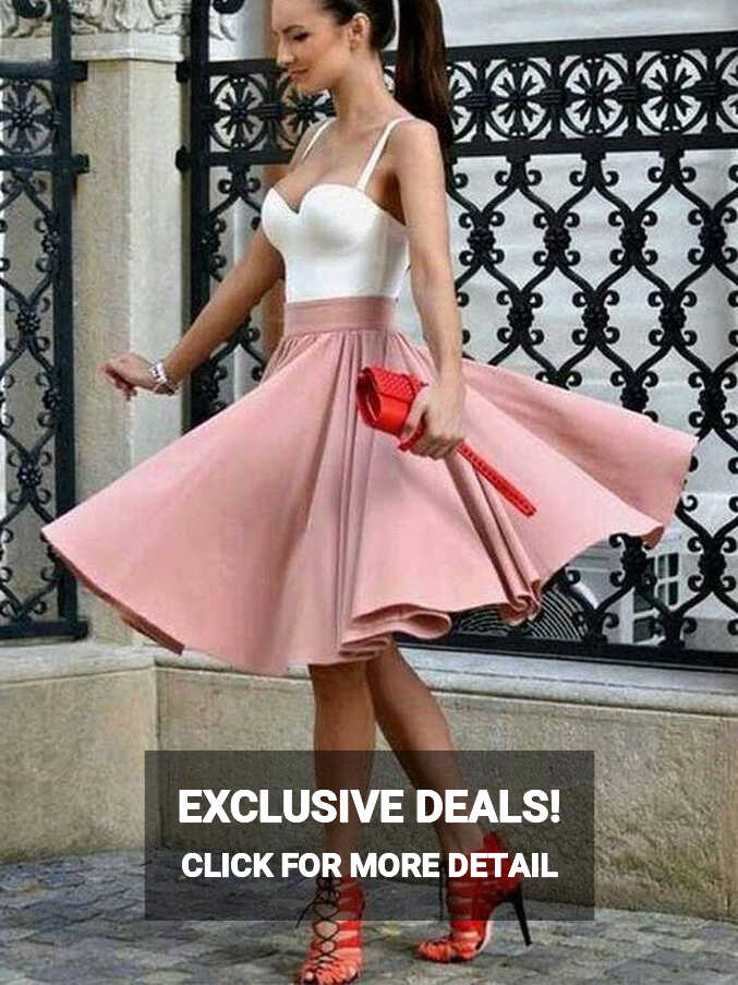 Modest White/Pink Short Homecoming Dress Short Prom Dress