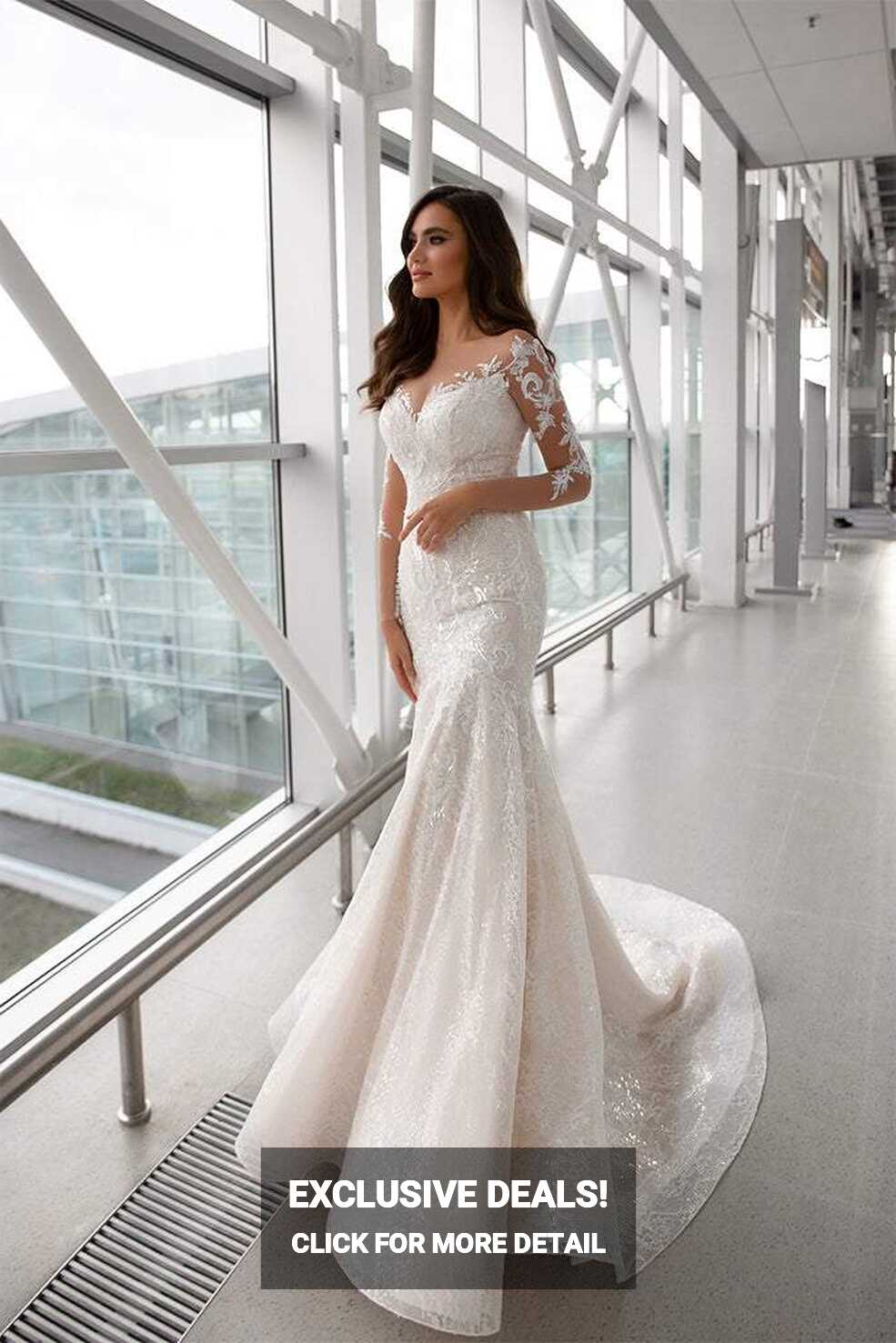 Modest White Wedding Dress| Wedding Gowns – D&amp;D Clothing