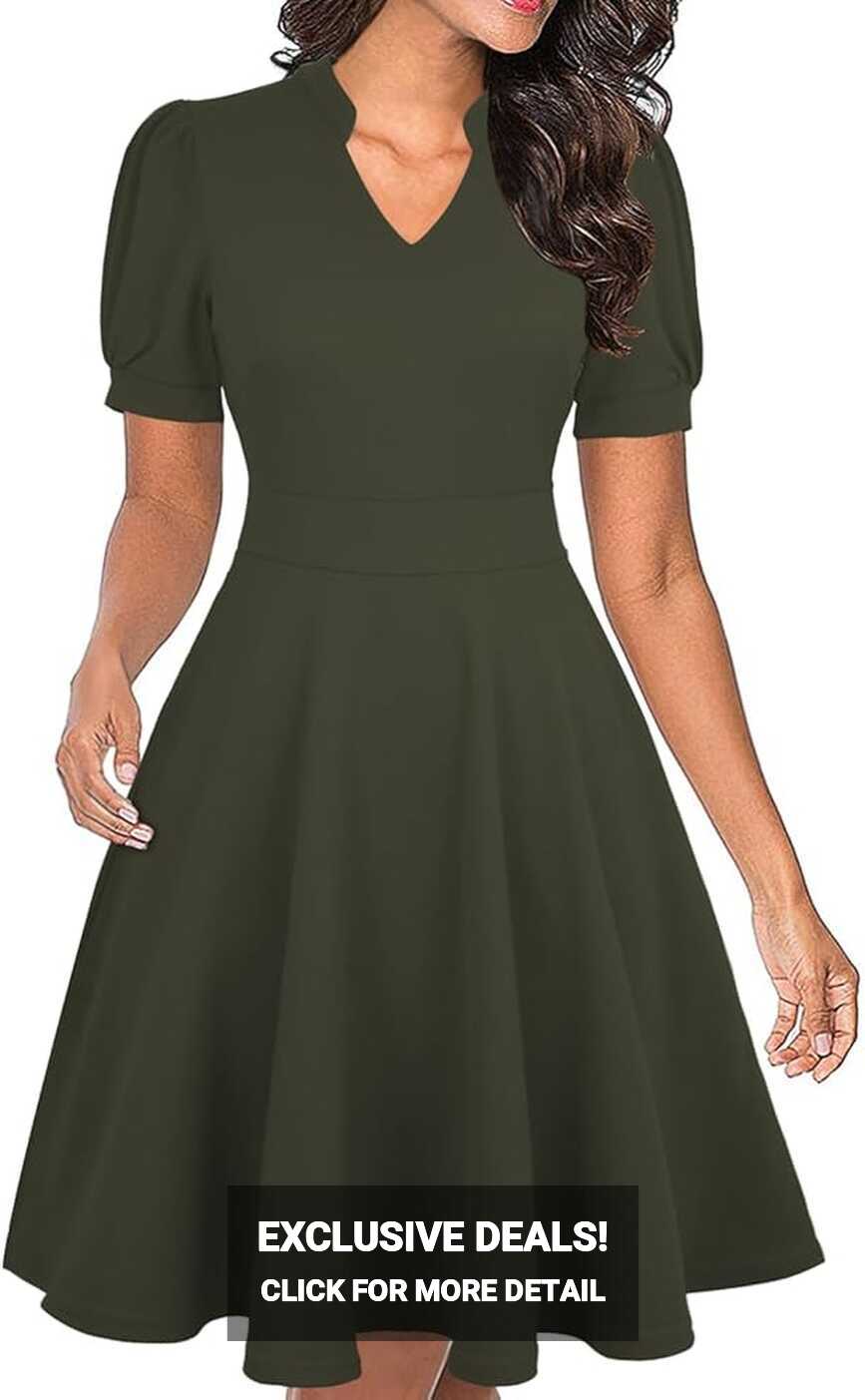 Mokayee Cocktail Dresses for Women 2024 Army Green V Neck Summer ...