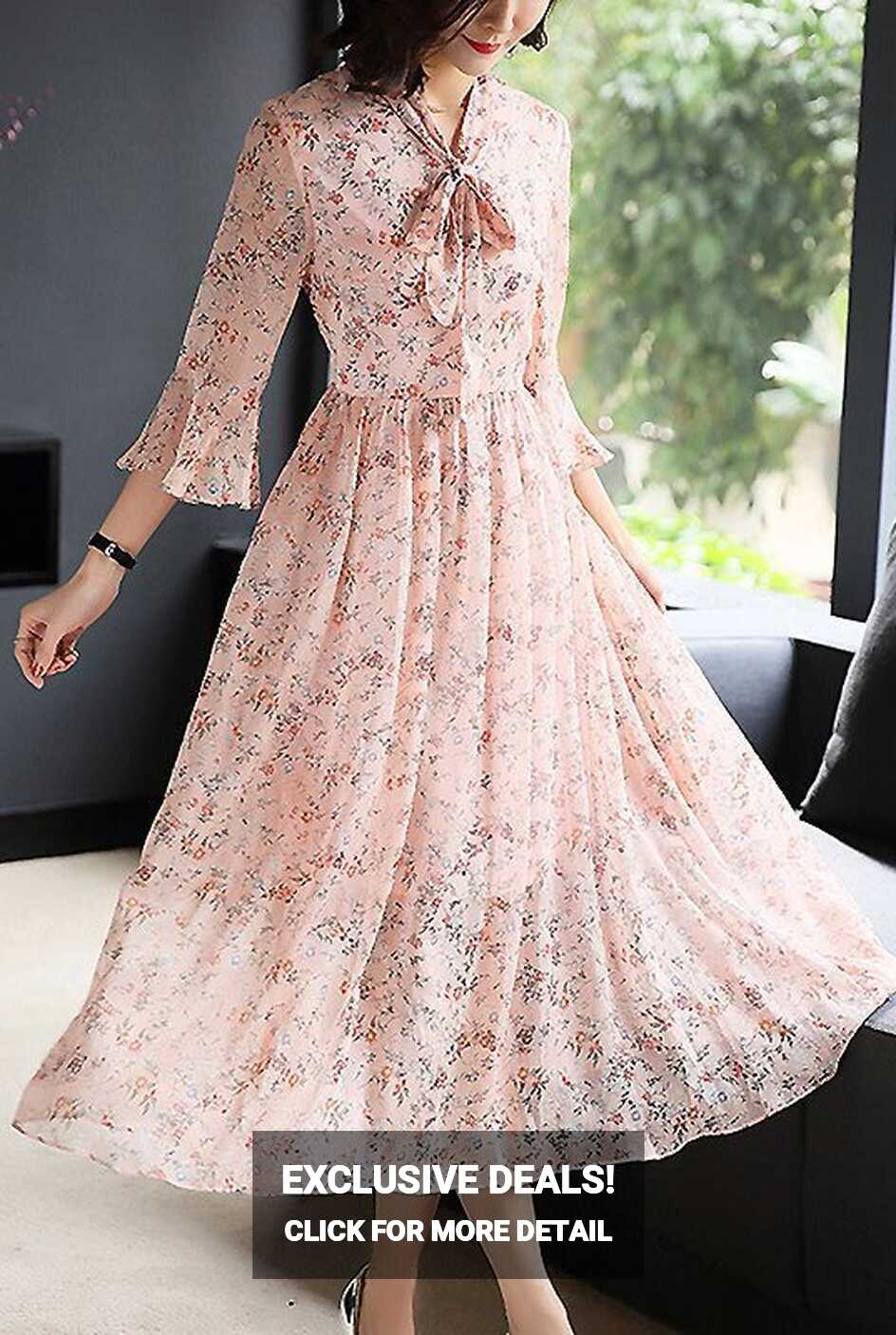 Most demanding and stylish plan Chiffon knee lenght dresses ideas