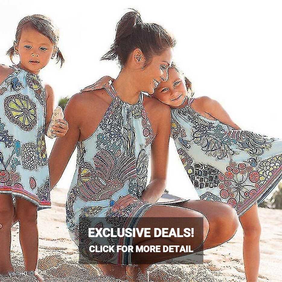 Mother Daughter Floral Beach And Party Wear Short Dresses | Fruugo TR