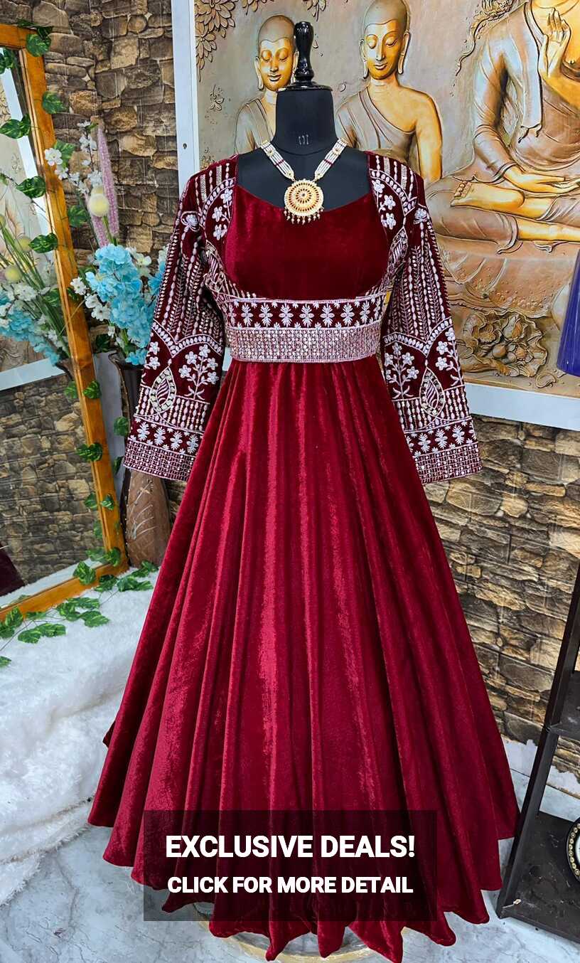 NEW DESIGNER PARTY WEAR LOOK GOWN WITH EMBROIDERY WORK AND FANCY ...