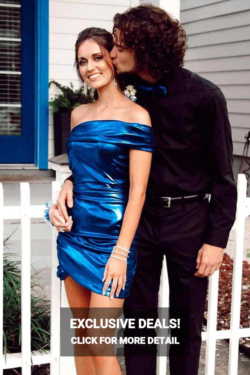 Navy Blue Chic One Shoulder Tight Homecoming Dress – Bohogown