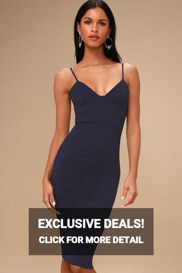 Navy Blue Dress - Bodycon Dress - Sleeveless Dress - $54.00 - Lulus