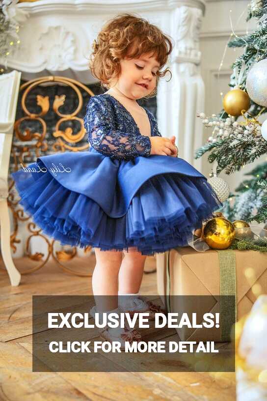 Navy Blue Lace Baby Girl Dress, First Birthday Dress, Flower Girl ...