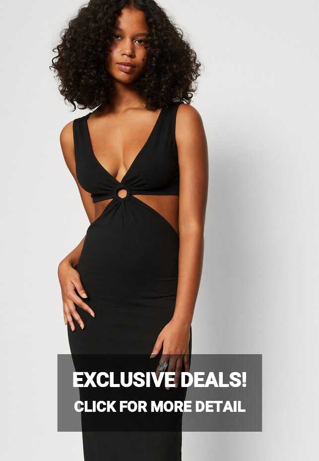 Nayara Cut Out Maxi Dress In Black, 55% OFF