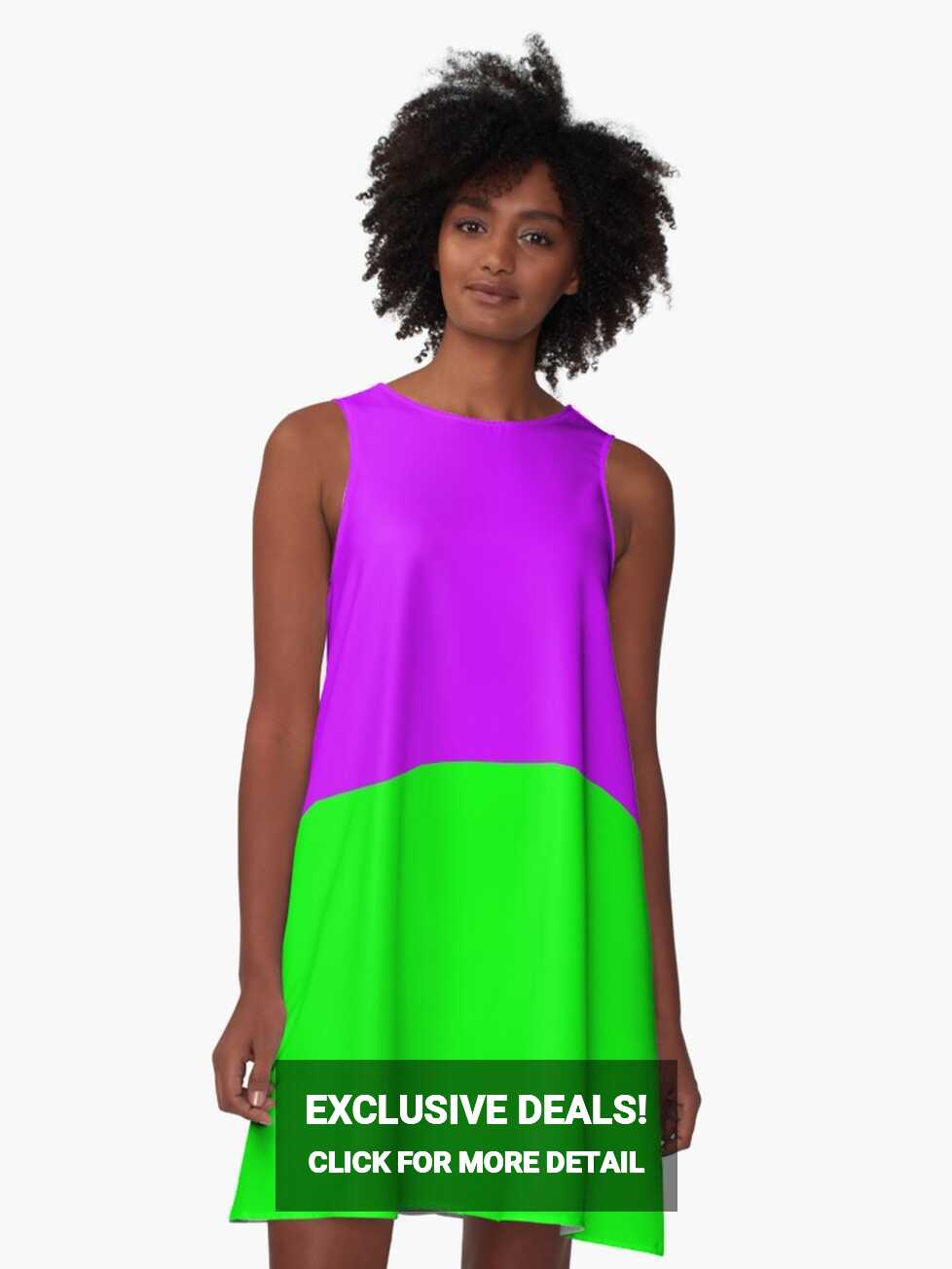 Neon Purple &amp; Green&quot; A-Line Dress for Sale by Moonshine Paradise ...