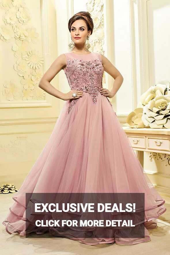 Net Majestic Pink Designer Bridal Gown at Rs 33500 in Mumbai | ID ...