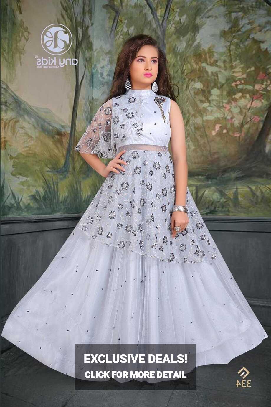 Net White Kids Party Wear, Age Group: 10 Years &amp; Above at Rs 1349 ...