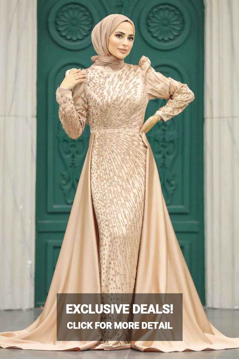 Neva Style - Modern Gold Modest Islamic Clothing Wedding Dress ...