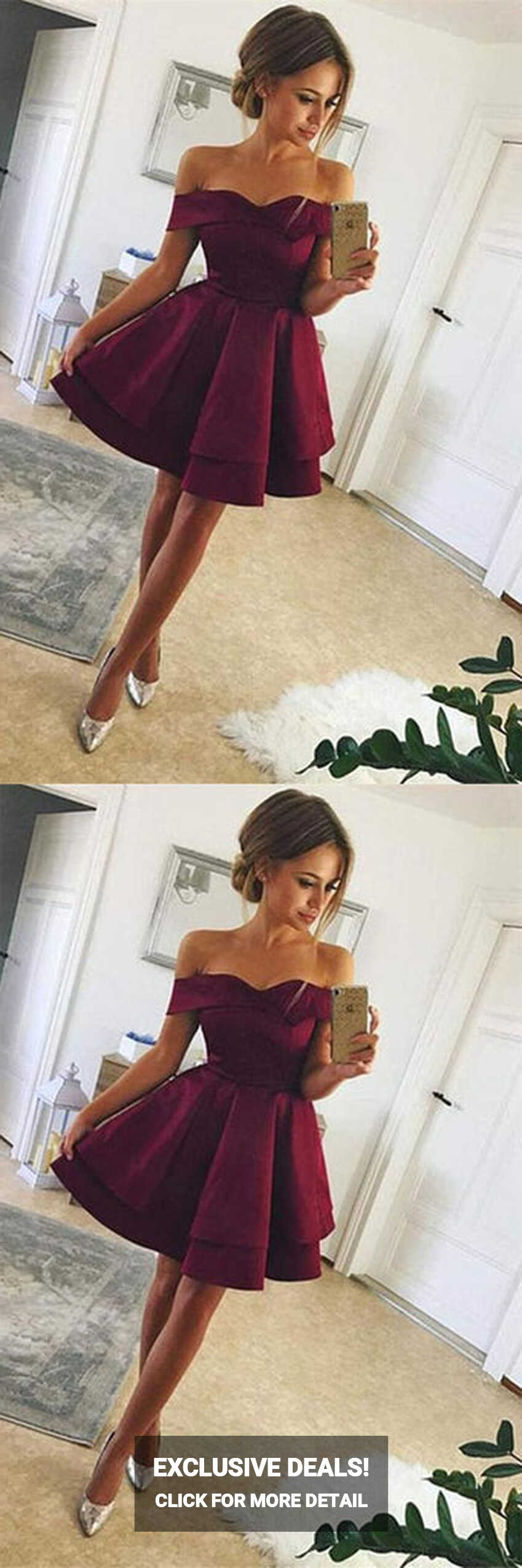 New Arrival Off-shoulder Simple Cute Homecoming Dresses Short ...