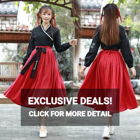 New Hanfu Women&#39;s Dress Top Skirt Casual Chinese Dress Korean ...