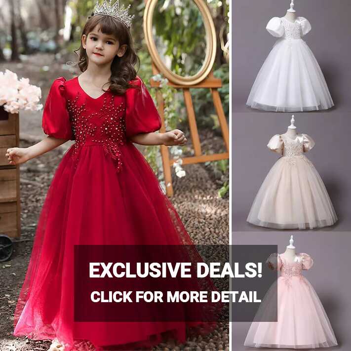 New Kids Flower Girls Bridesmaid Wedding Princess Tulle Dress ...