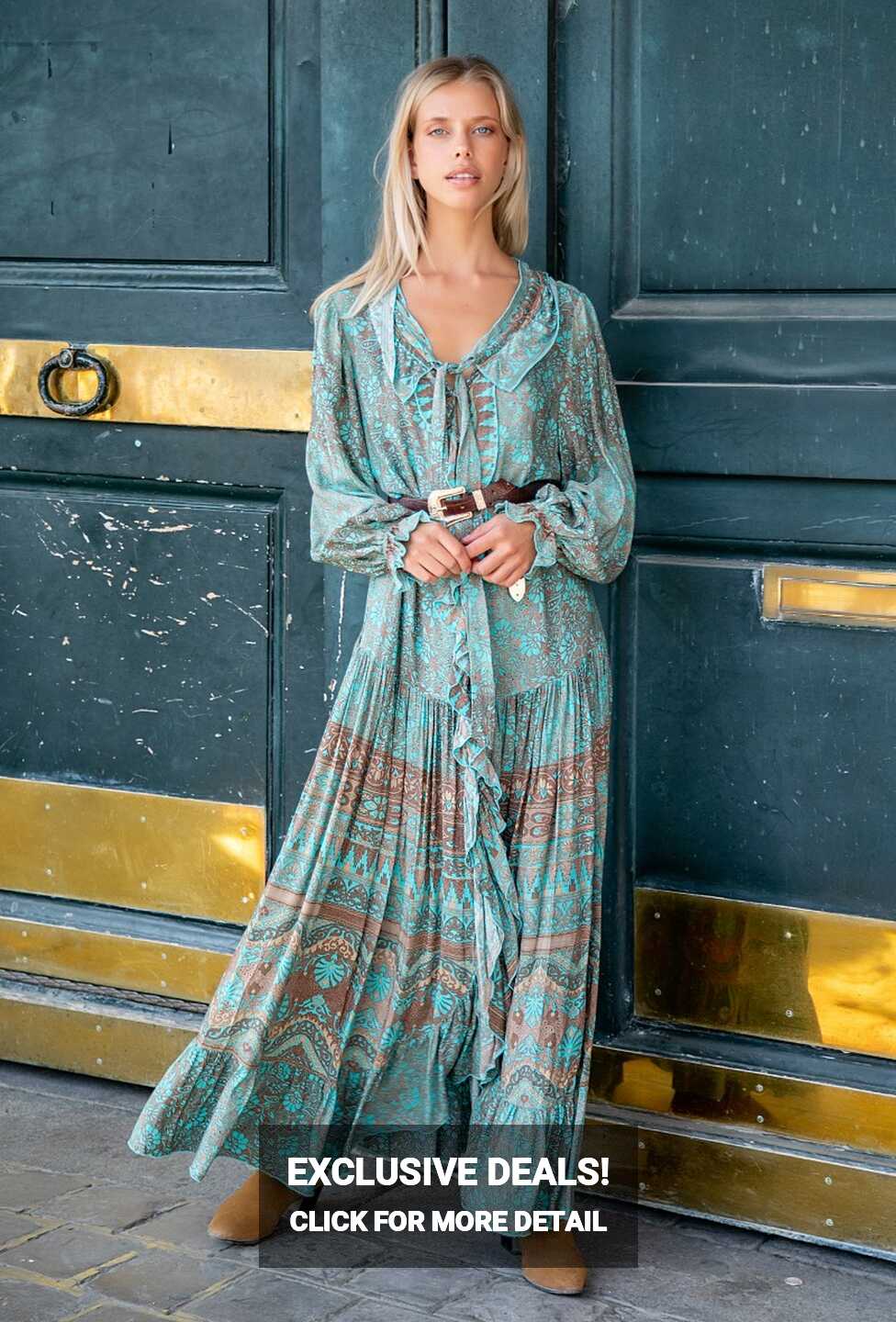 New Light green bohemian dress | LAST QUEEN | Boutique Zlatushka