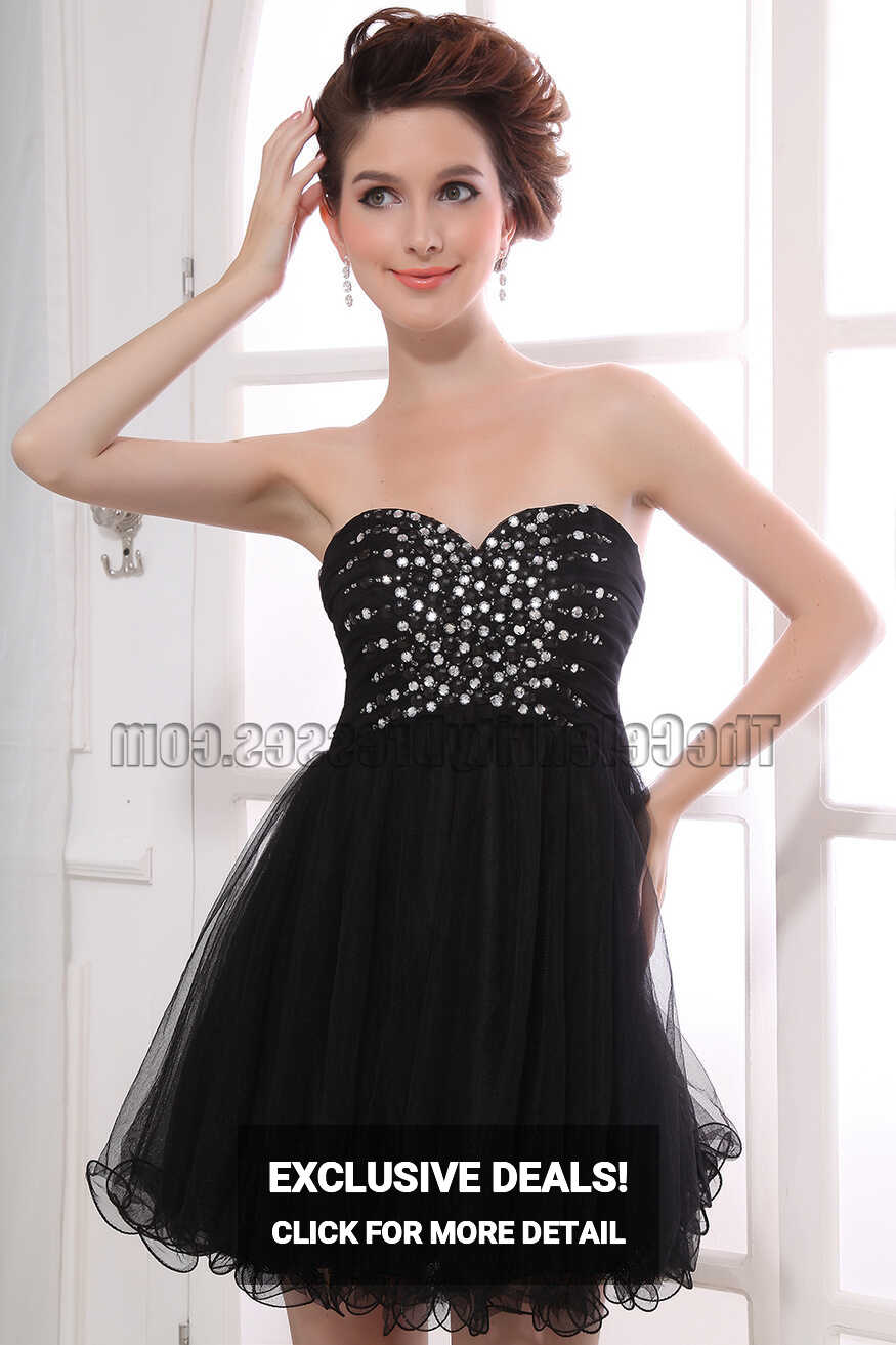 New Style Cute Beaded Little Black Dress Mini Party Dresses ...