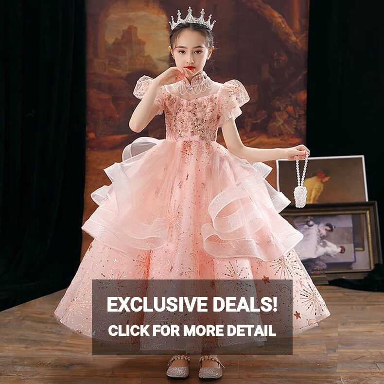 New Style Dresses For Girls Elegant Pageant Ball Gown Flower Kid ...