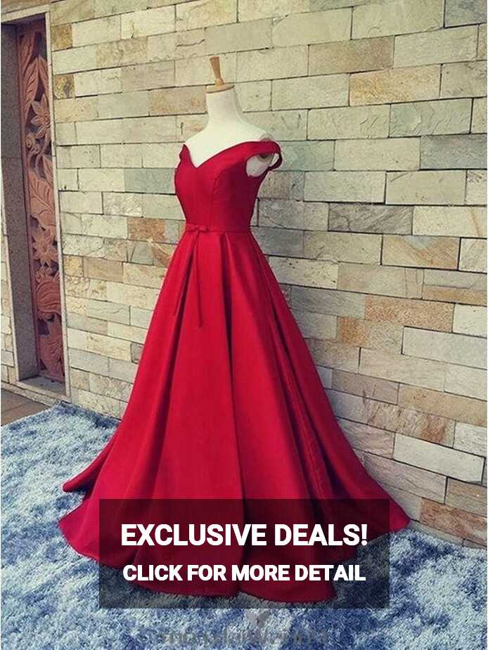 New Style Red Satin Prom Dress 2022 Evening Dress Girls Formal ...