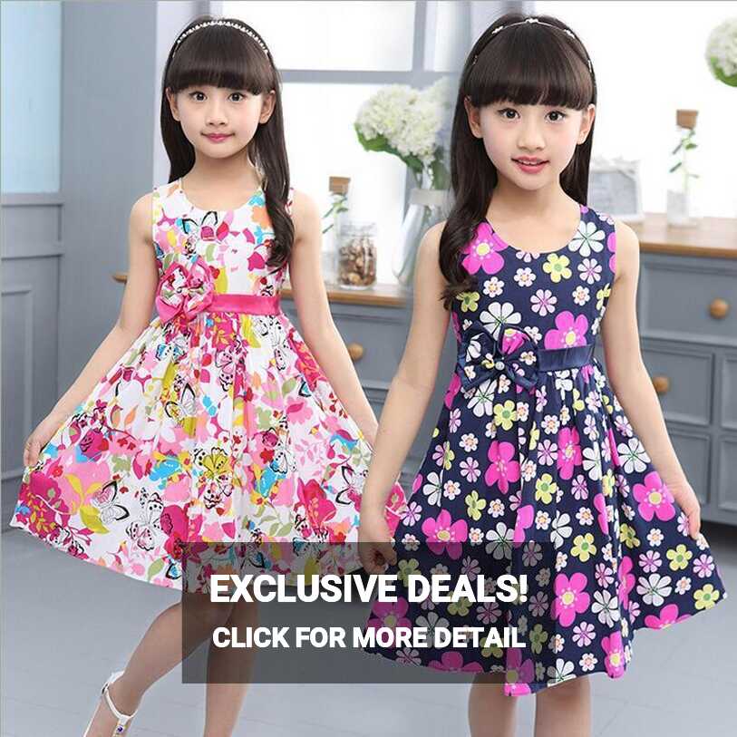 New Summer Floral Girl Dresses Girls Clothes Kids Cotton Dress ...