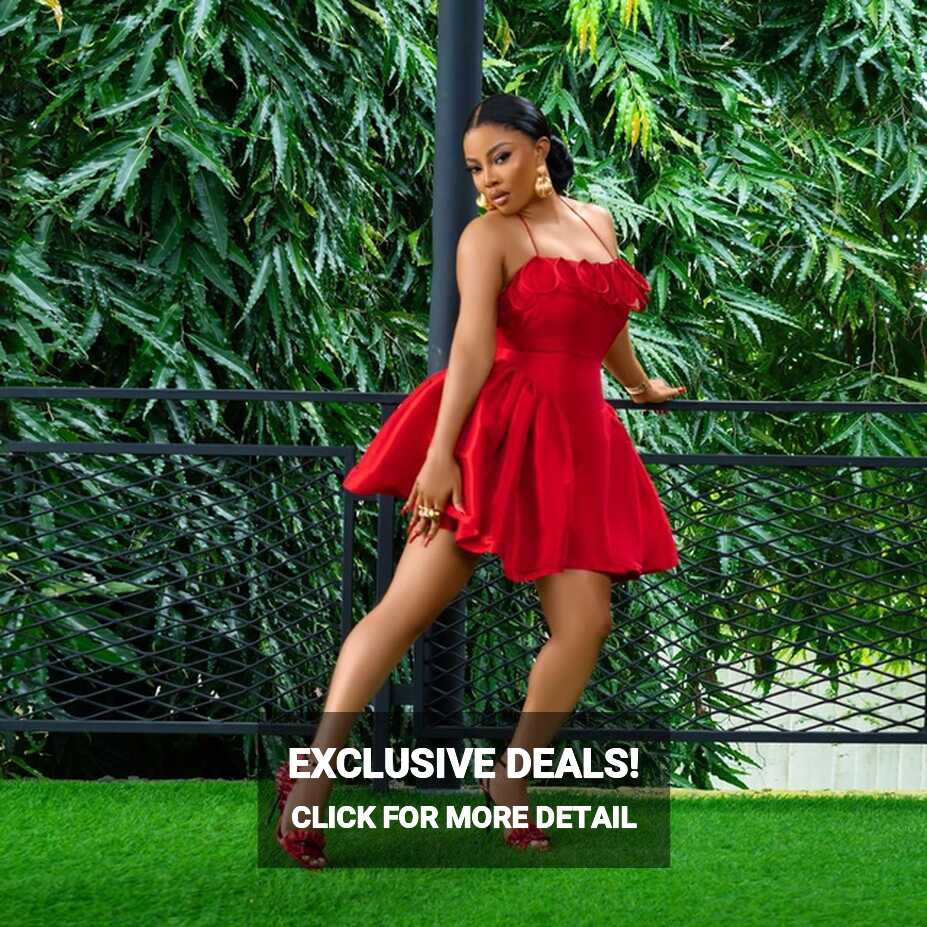 New Summer Solid Tight Club Mini Dress A Line Halter Red Satin ...