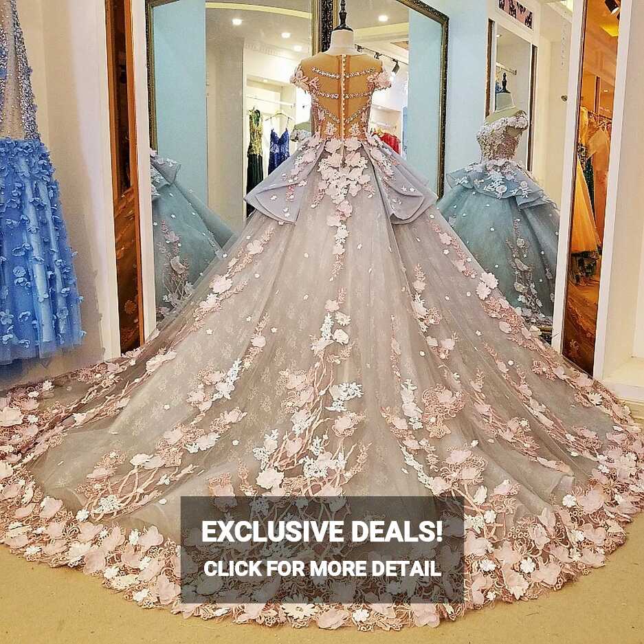 New Tailed Grey Ball Gown Princess Dress Evening Gown 2018 - China ...