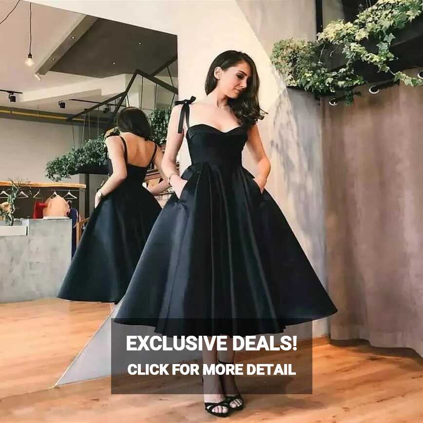 Newest Classic Design 2019 Little Black A Line Cute Black Prom ...